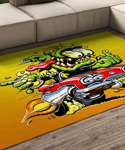 Muscle Car Hot Rod Area Rug - Perfect for Garage Decoration