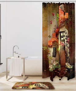 Mushroom House Shower Curtain for a Whimsical Bathroom Decor