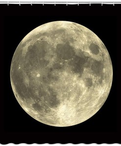 Mysterious Full Moon Shower Curtain: Gray Planet by Woodyotime