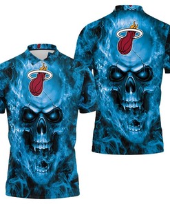 NBA Fans Skull Polo Shirt with Heat