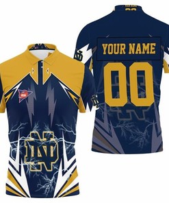 NCAA Notre Dame Fighting Irish Lightning Personalized 3D Polo Shirt - Perfect Gift for Fans