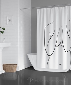 Naked Woman Art Shower Curtain for Feminine Bathroom Decor