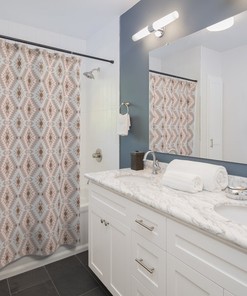 Natural Bamboo Stone Shower Curtain for Eco-Friendly Bathroom Decor