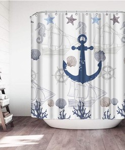 Nautical Anchor Sea Ocean Adventure Shower Curtain - Bathroom Curtain Decor