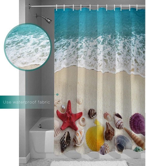 Nautical Beach Shower Curtain - Bring the Serenity of the Beach to Your Bathroom