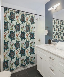 Nautical Sea Turtle Shower Curtain for Perfect Bathroom Decor