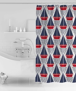 Nautical Ship Anchor Shower Curtain for Bathroom Decor and Gift