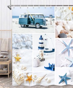 Nautical Shower Curtain for Bathroom Decor