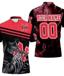 Nebraska Huskers Maiden Skull Fans 3D Personalized Polo Shirt for College Sports Enthusiasts