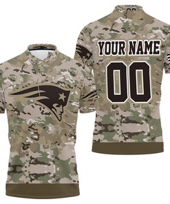 New England Patriots Camouflage Veteran 3D Personalized Polo Shirt for Military and Football Lovers