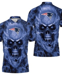 New England Patriots Fans Skull Polo Shirt - Perfect Gift for Fans