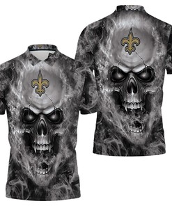 New Orleans Saints Skull Polo Shirt - Fan Gift