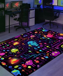 Nintendo Video Game Arcade Carpet - Personalized Area Rug for Gamers