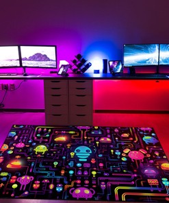 Nintendo Video Game Arcade Carpet - Personalized Area Rug for Gamers