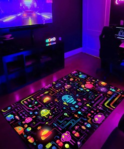 Nintendo Video Game Arcade Carpet - Personalized Area Rug for Gamers
