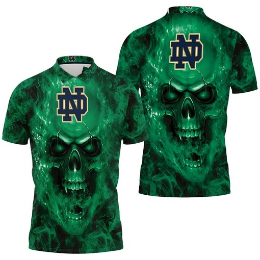 Notre Dame Fighting Irish Ncaa Fans Skull Polo Shirt