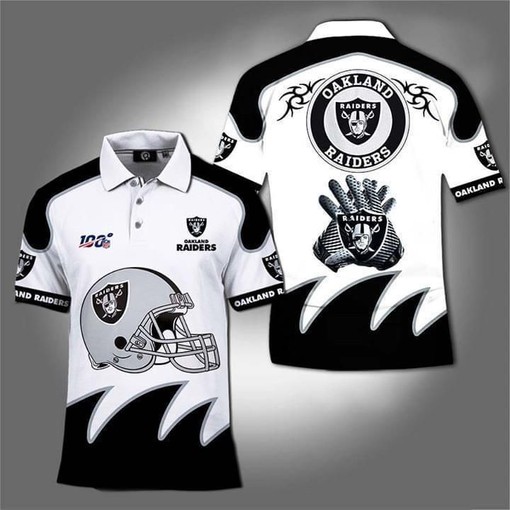 Oakland Raiders 100th Anniversary 3D Polo Shirt - Perfect Gift for Football Fans