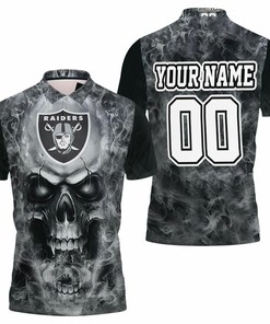 Oakland Raiders 3D Skull Personalized Polo Shirt (Perfect Gift for Fans and Gift for Fans)