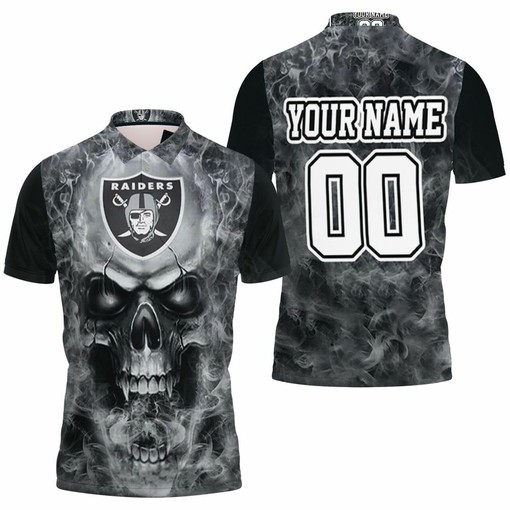 Oakland Raiders 3D Skull Personalized Polo Shirt (Perfect Gift for Fans and Gift for Fans)