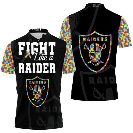 Oakland Raiders Autism Support Polo Shirt - NFL Fan Fashion