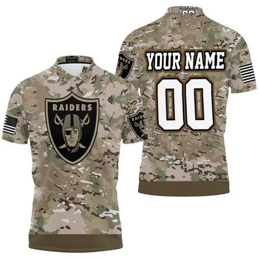 Oakland Raiders Camo Pattern 3D Personalized Polo Shirt (Perfect Gift for Fans and Gift for Fans)