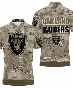 Oakland Raiders Camo Pattern Jersey 3D All Over Print Polo Shirt Perfect Gift for Fans
