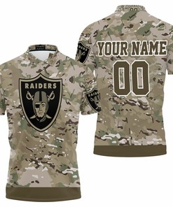 Oakland Raiders Camouflage Veteran Personalized Polo Shirt