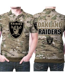Oakland Raiders Camouflage Veteran Us Flag 3D Printed Polo Shirt (Perfect Gift for Fans and Gift for Fans)