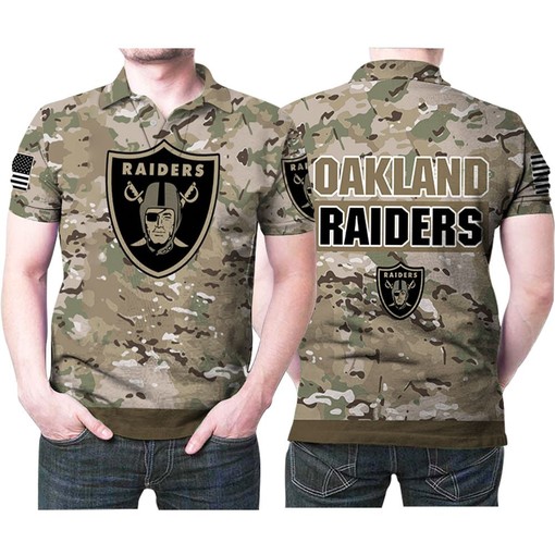 Oakland Raiders Camouflage Veteran Us Flag 3D Printed Polo Shirt (Perfect Gift for Fans and Gift for Fans)
