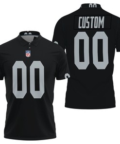 Oakland Raiders Custom Game Black Jersey Inspired Style 3D All Over Print Polo Shirt Gift for Fans