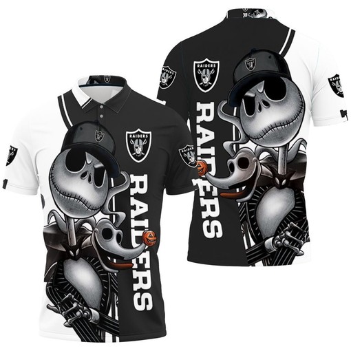 Oakland Raiders Jack Skellington And Zero Polo Shirt