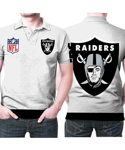 Oakland Raiders Nfl Logo 3D Printed Polo Shirt