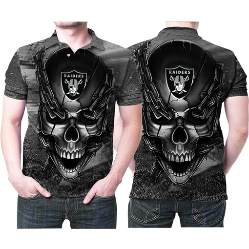 Oakland Raiders Skull Chains 3D Printed Polo Shirt