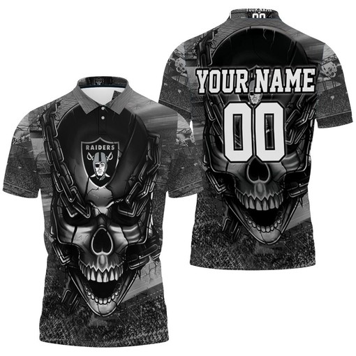 Oakland Raiders Skull Chains Personalized Polo Shirt