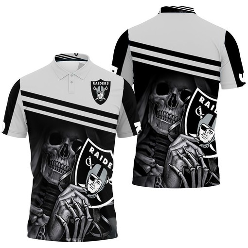 Oakland Raiders Skull Maiden Fan 3D Polo Shirt