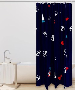 Ocean Sailing Anchor Fabric Shower Curtain for Bathroom Decor