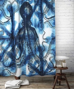 Octopus Shibori Shower Curtain - Thomas Paul Bathroom Decor 