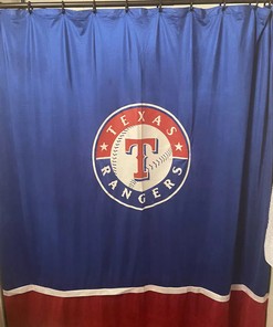 Official Texas Rangers Shower Curtain for Baseball-themed Bathroom Decor