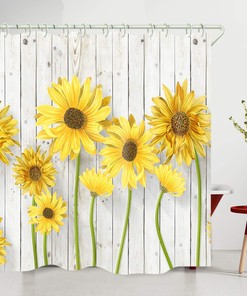 Oil Painting Sunflower Shower Curtain for Bathroom Decor