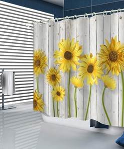 Oil Painting Sunflower Shower Curtain for Bathroom Decor