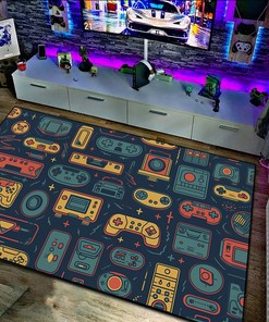 Old school arcade pattern Arcade Carpet for Living Room, Bedroom