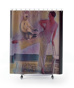 Original Art Monkey on My Leg 1935 Shower Curtain, Bathroom Decor