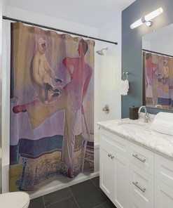Original Art Monkey on My Leg 1935 Shower Curtain, Bathroom Decor