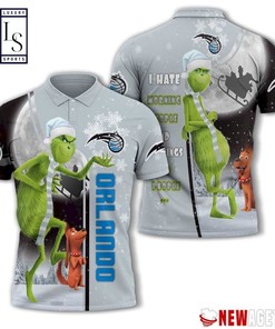 Orlando Magic Polo Shirt with Grinch Design - Fun Gift Idea for Basketball Fans this Holiday Season