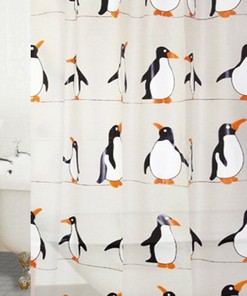 PEVA Penguin Bath Shower Curtain - Animal Shower Curtain - Bathroom Decor - Home Decor Bathroom Curtain