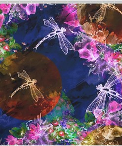Paint Splash Dragonfly Watercolor Shower Curtain - Bathroom Waterproof Fabric