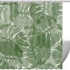Palm Leaf Texture Shower Curtain with Tropical Theme for Bathroom Decor