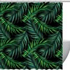 Palm Leaves Green Shower Curtain with Tropical Design for Home Decor