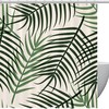 Palm Leaves Shower Curtain with Tropical Plant Design for Home Decor