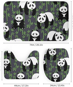 Pandas and Bamboo Leaves Curved Shower Curtain - Waterproof for Bathroom
